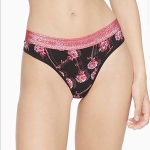 NWT Calvin Klein CK One Glitter Thong Black/Pink Size Small Limited Edit…